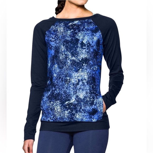 Under Armour UA Studiolux Take-a-chance Long Sleeve Crewneck Blue Medium - Picture 1 of 8